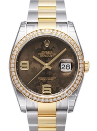 Rolex Datejust Gold/Steel Brązowy/18 karatowe żółte złoto Ø36 mm 116243-0007