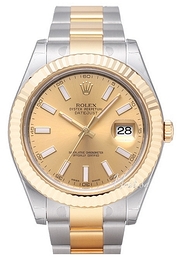 Rolex Datejust II Szampański/18 karatowe żółte złoto Ø41 mm 116333/5