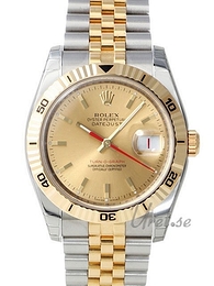 Rolex Datejust Turn-O-Graph Szampański/18 karatowe żółte złoto Ø36 mm 116263/4