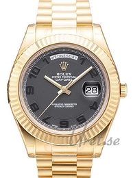 Rolex Day-Date II Czarny/18 karatowe żółte złoto Ø41 mm 218238/2