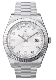 Rolex Day-Date II Biały/18 karatowe białe złoto Ø41 mm 218239/1
