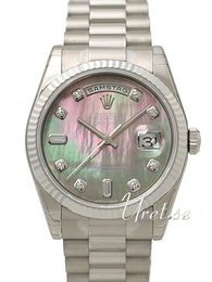 Rolex Day-Date Biały/18 karatowe białe złoto Ø36 mm 118239/3