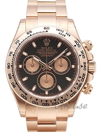 Rolex Daytona Czarny/18 karatowe różowe złoto Ø40 mm 116505-0002