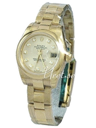 Rolex Lady Oyster Perpetual Szampański/18 karatowe różowe złoto Ø24 mm 179165