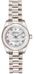 Rolex Lady Oyster Perpetual Srebrny/Platyna Ø26 mm 179166