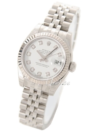 Rolex Lady Oyster Perpetual Biały/Stal Ø26 mm 179174/20