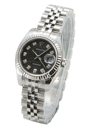Rolex Lady Oyster Perpetual Czarny/Stal Ø26 mm 179174/21