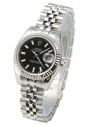 Rolex Lady Oyster Perpetual Czarny/Stal Ø26 mm 179174/2