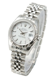 Rolex Lady Oyster Perpetual Biały/Stal Ø26 mm 179174/6