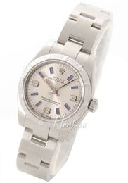 Rolex Lady Oyster Perpetual Srebrny/Stal Ø26 mm 176210/1