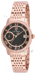 S.Coifman Dress Czarny/Stal w kolorze różowego złota Ø32 mm SC0339