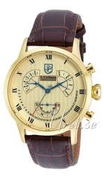 S.Coifman Dress Żółte złoto/Skóra Ø42 mm SC0351