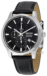 Seiko Chronograph Czarny/Skóra Ø44 mm SNDG69P1