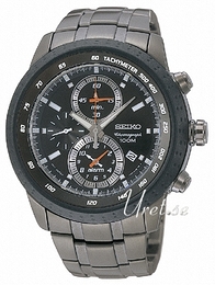 Seiko Chronograph Czarny/Stal Ø42 mm SNAB35P1