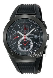 Seiko Chronograph Czarny/Stal Ø45 mm SNAB39P1