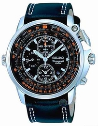 Seiko Chronograph Czarny/Skóra Ø0 mm SNAB73P1