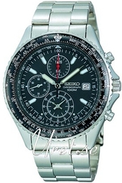 Seiko Chronograph Czarny/Stal Ø43 mm SND253P1
