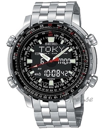 Seiko Chronograph Czarny/Stal Ø44 mm SNJ017P1