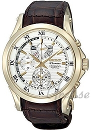 Seiko Premier Biały/Skóra Ø45 mm SPC054P1