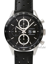 TAG Heuer Carrera Calibre 16 Automatic Chronograph Czarny/Skóra Ø41 mm CV2010.FC6233