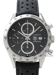 TAG Heuer Carrera Czarny/Skóra Ø41 mm CV2016.FC6205