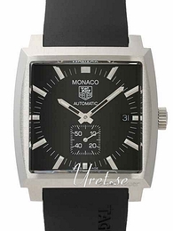 TAG Heuer Monaco Calibre 6 Automatic Czarny/Guma 37x37 mm WW2110.FT6005